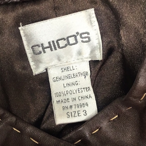 Chico’s butter soft leather zip front jacket XL - Picture 7 of 11